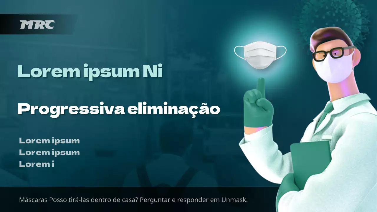 Notificação de eliminação progressiva da máscara com fundo ciano