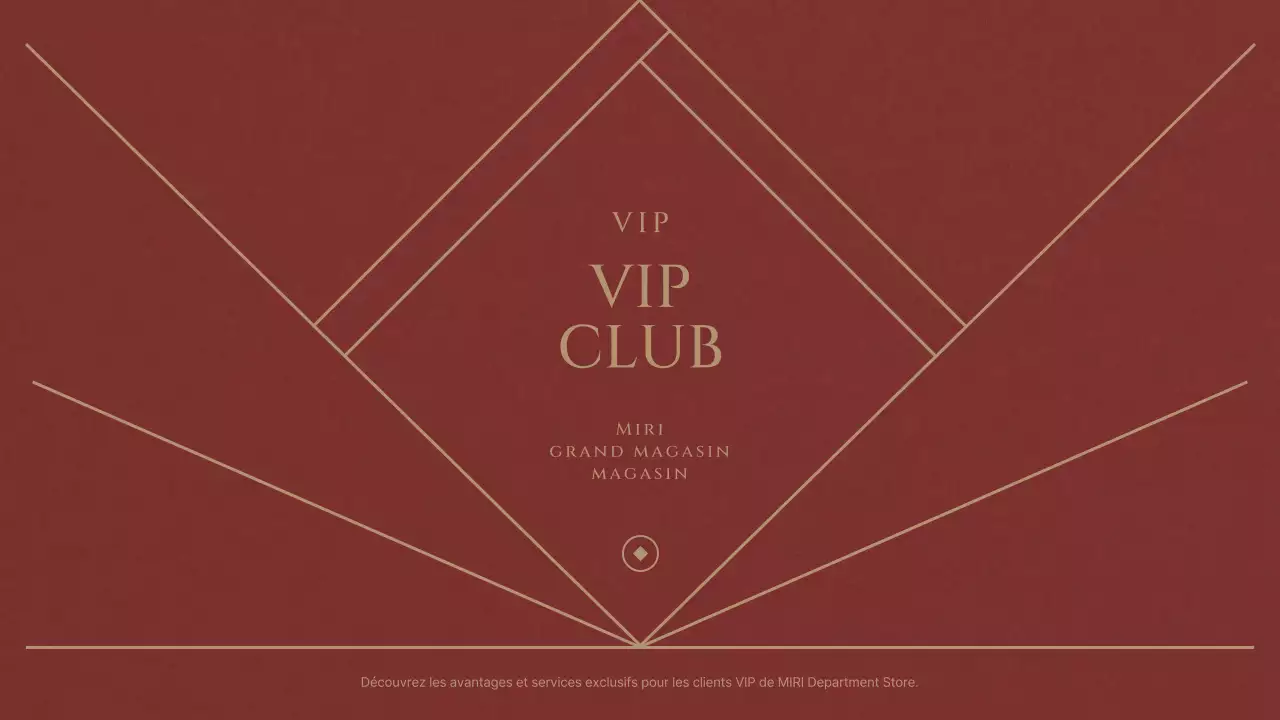 Un luxueux club VIP de grand magasin en rouge et bleu marine