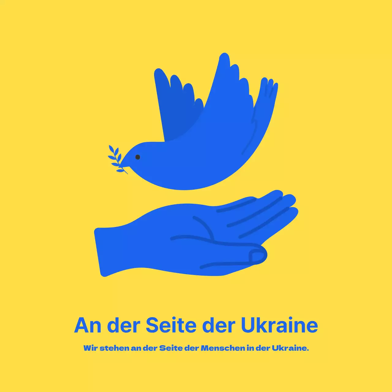 Blau-Gelb gegen den Krieg in der Ukraine