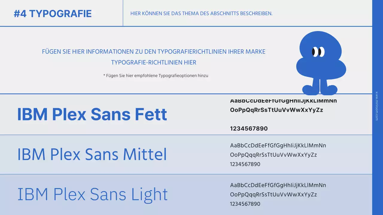 Einfache Branding-Präsentation in Blau und Schwarz