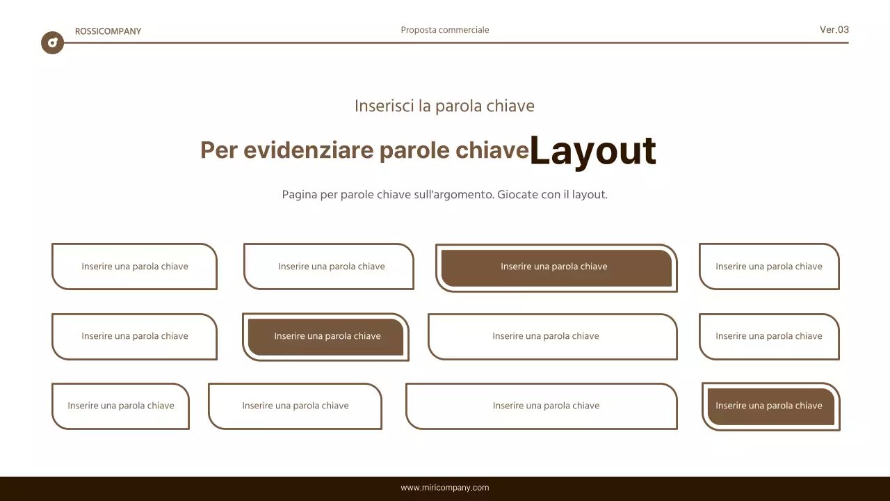 Semplice relazione di evidenziazione del testo in marrone e bianco