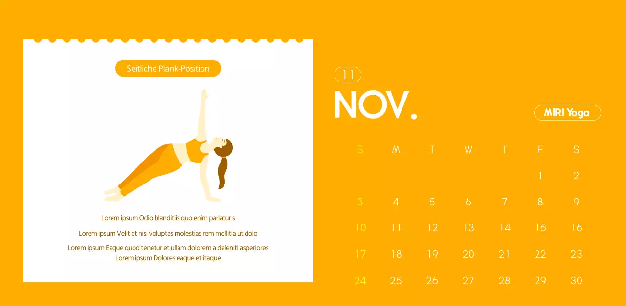 Orangefarbene Kalender zum Verschenken bei der Werbung für Ihr Yogastudio