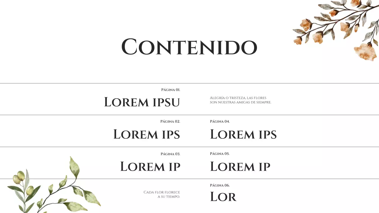 Presentación de floristería con imagen en acuarela de flores beige