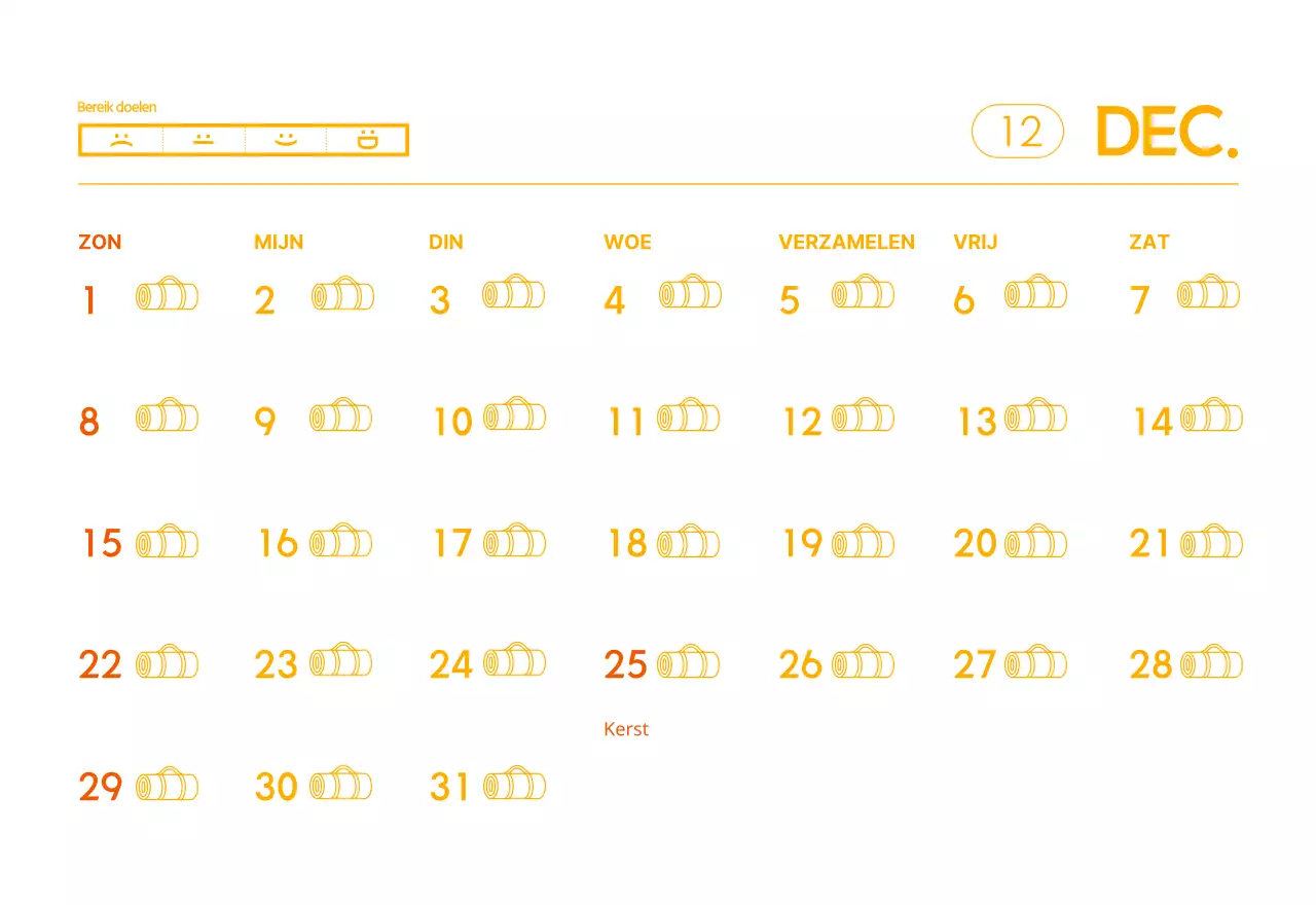 Oranje kalenders om weg te geven als je je yogastudio promoot