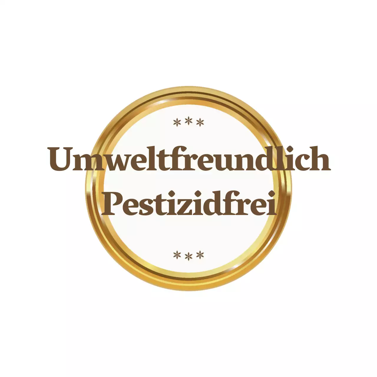 Einfache umweltfreundliche Werbung mit goldenem und braunem Text und Illustrationsrahmen