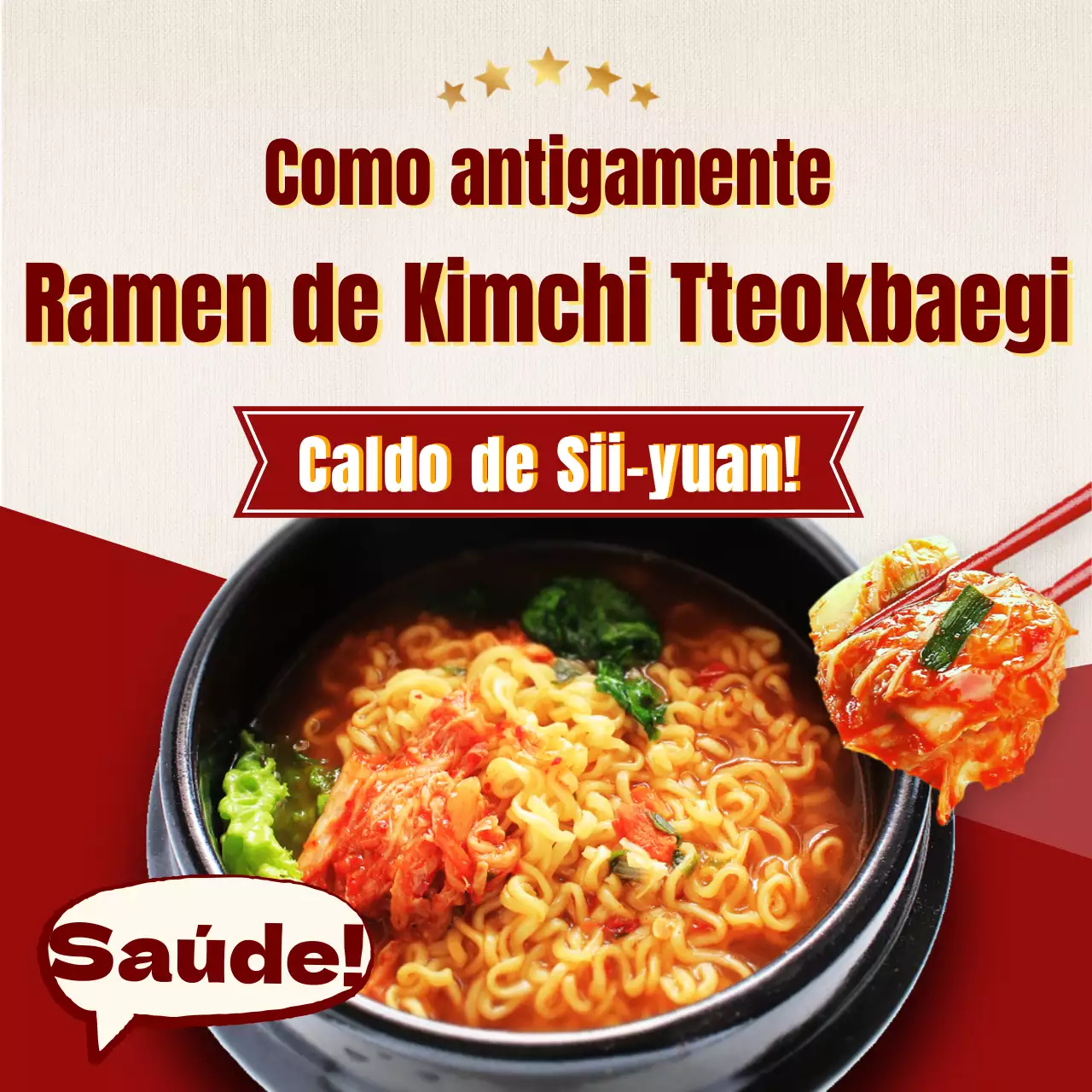 Bule de chá coreano Kimchi Ramen Tema retro