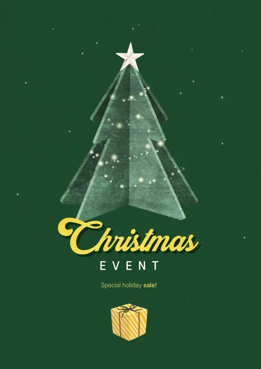 Green Traditional Christmas Promotion Poster