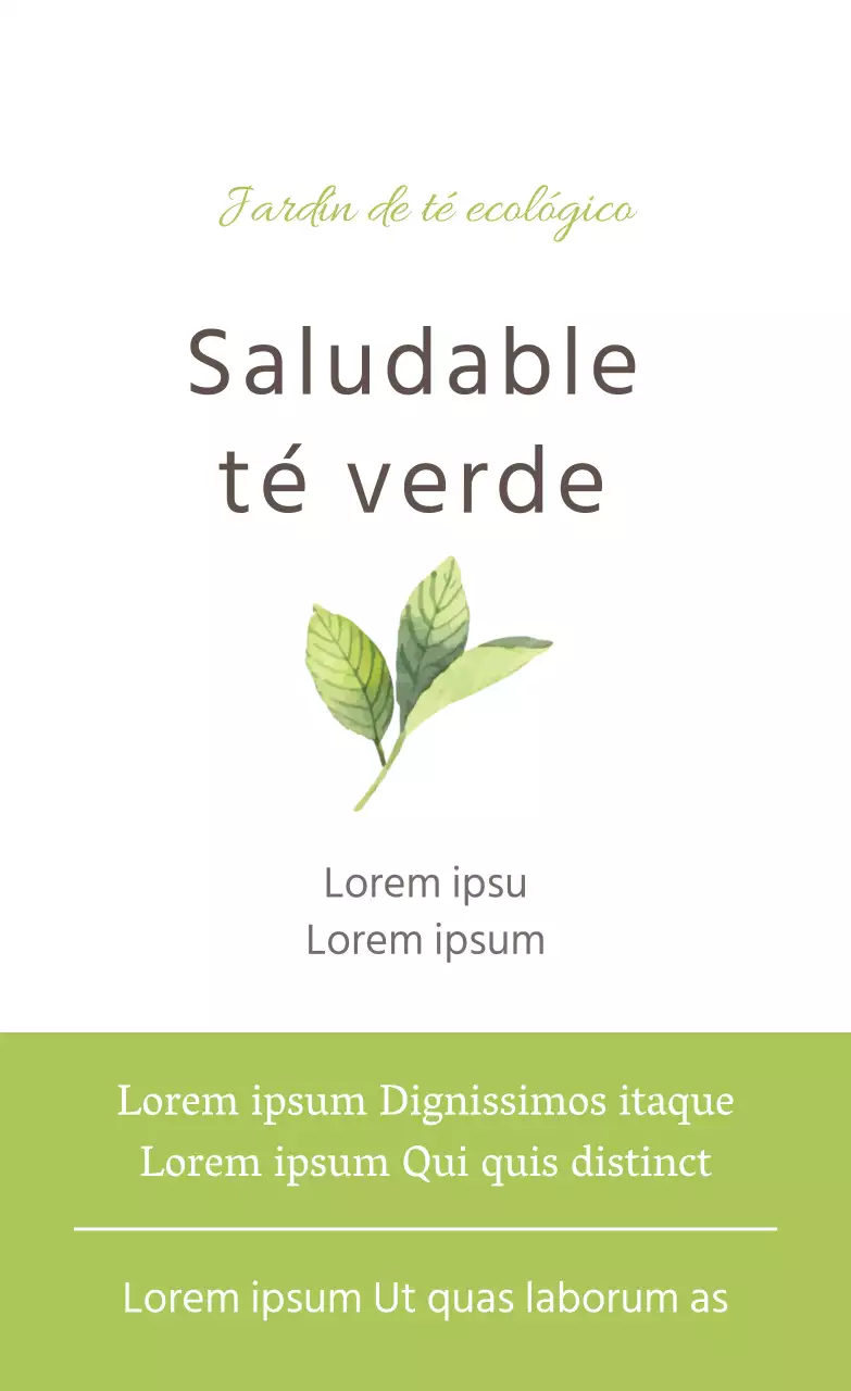 Adhesivo simple de té verde en chartreuse