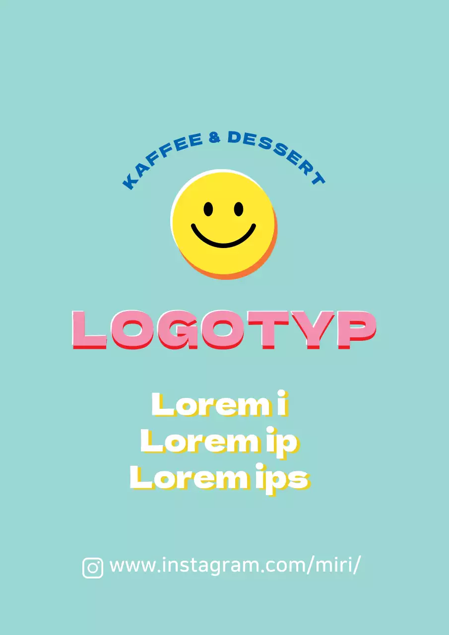 Blau rosa Illustration niedlichen Café Förderung