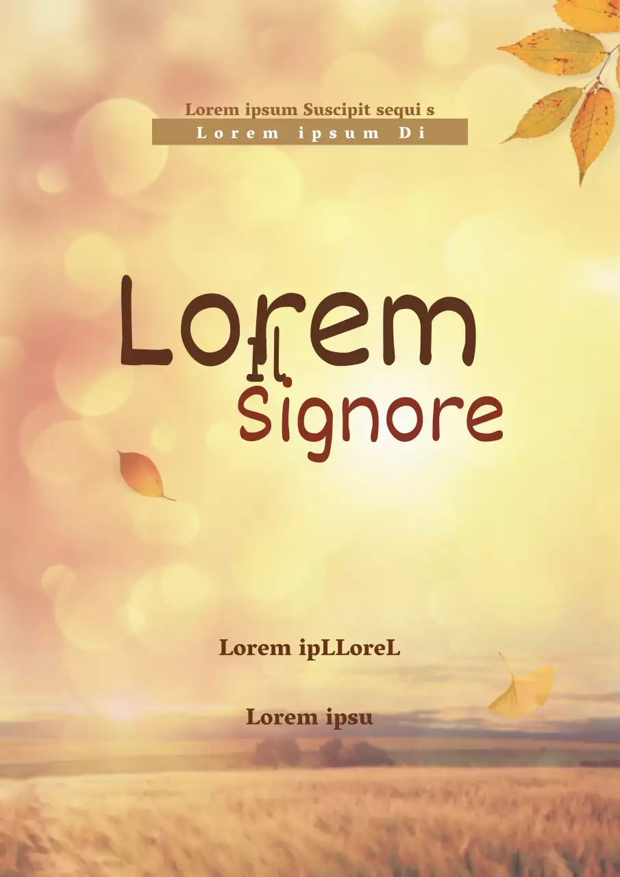 Promuovete le funzioni religiose autunnali con foto di campi autunnali gialli e di foglie che cadono.