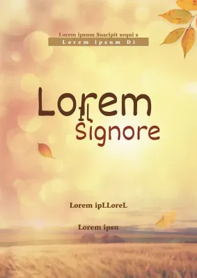 Promuovete le funzioni religiose autunnali con foto di campi autunnali gialli e di foglie che cadono.