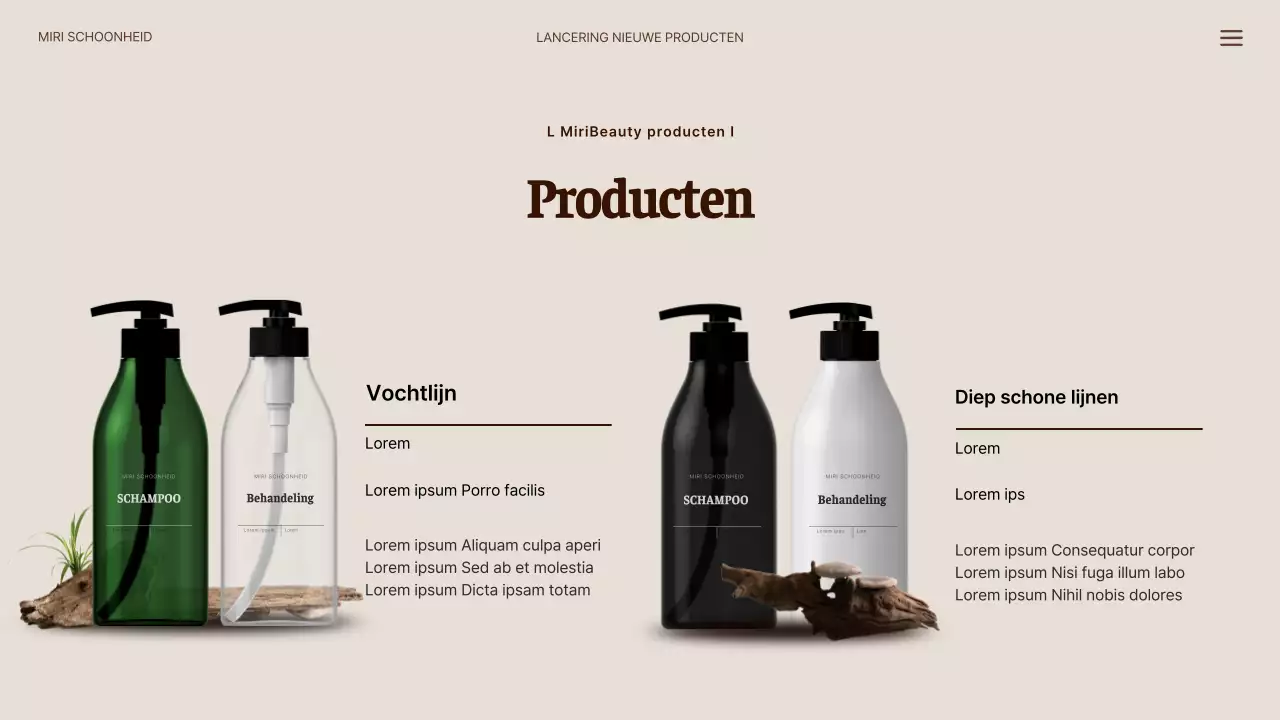 Nieuwe natuurlijke haarproducten in groen en beige