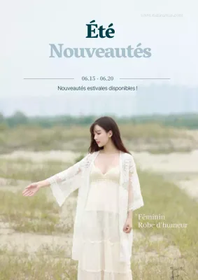 Prospectus de vente de vêtements d'été simple et riche en photos