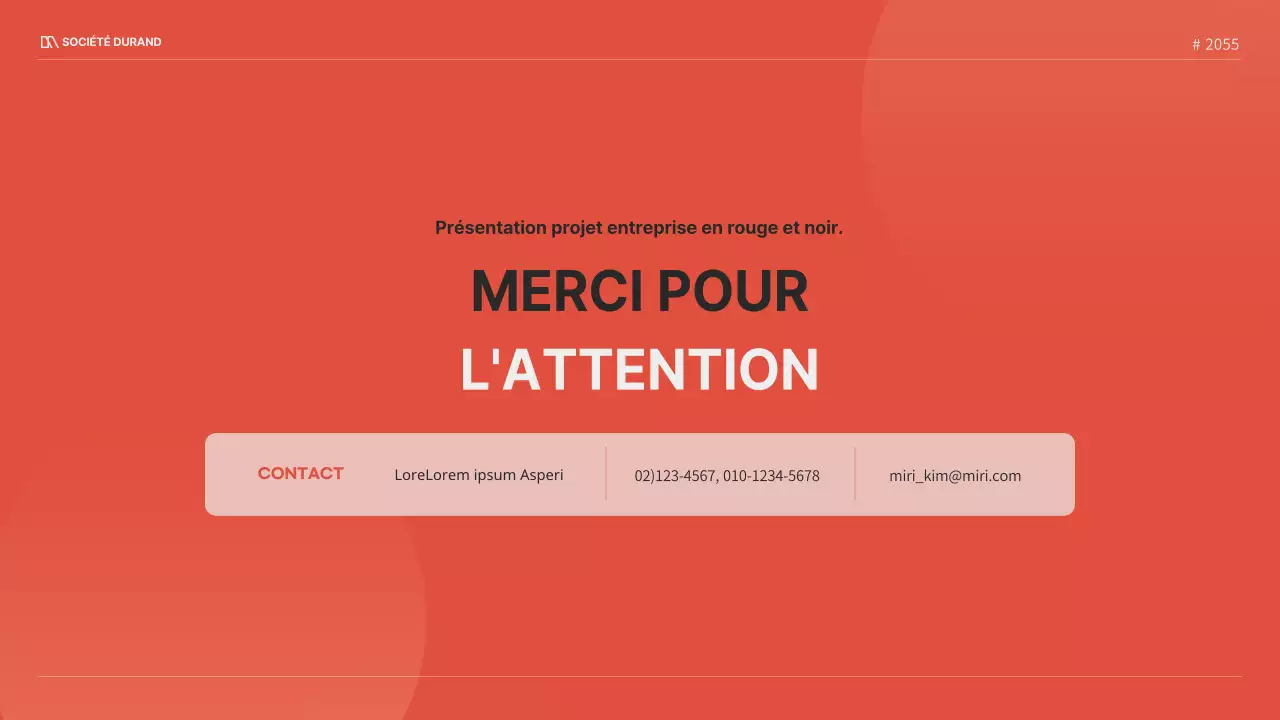 Un projet d'entreprise moderne en rouge et noir