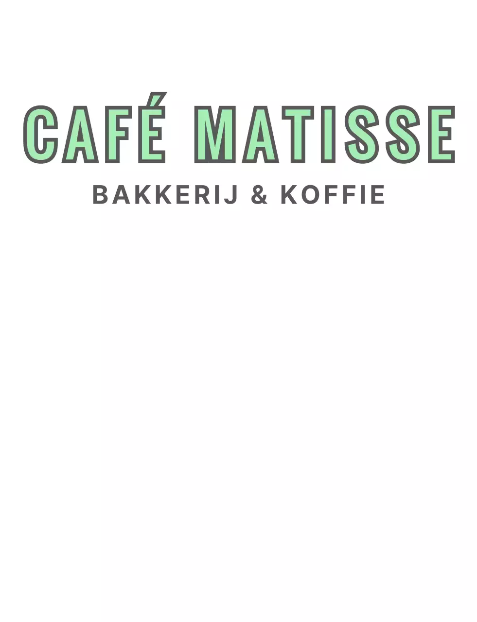 Een mintgrijs, sentimenteel getekend café