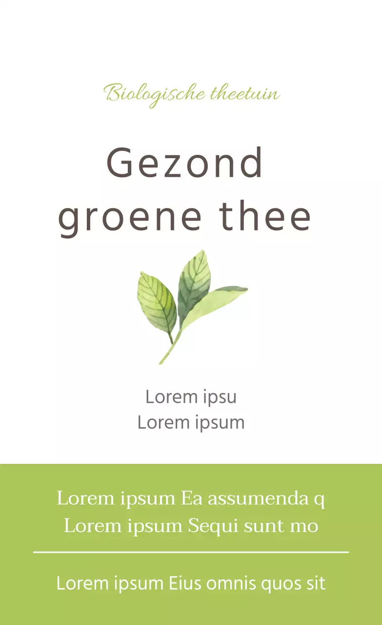 Eenvoudige groene thee sticker in chartreuse