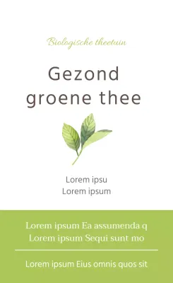 Eenvoudige groene thee sticker in chartreuse