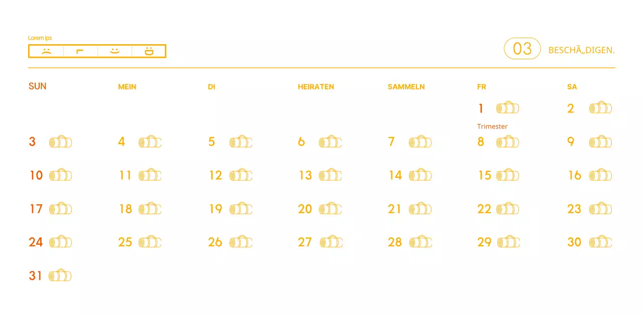 Orangefarbene Kalender zum Verschenken bei der Werbung für Ihr Yogastudio
