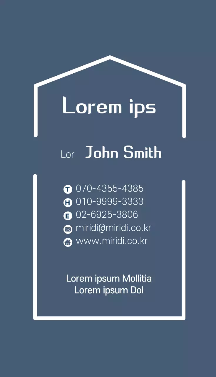 Danh thiếp bất động sản tối giản màu xanh