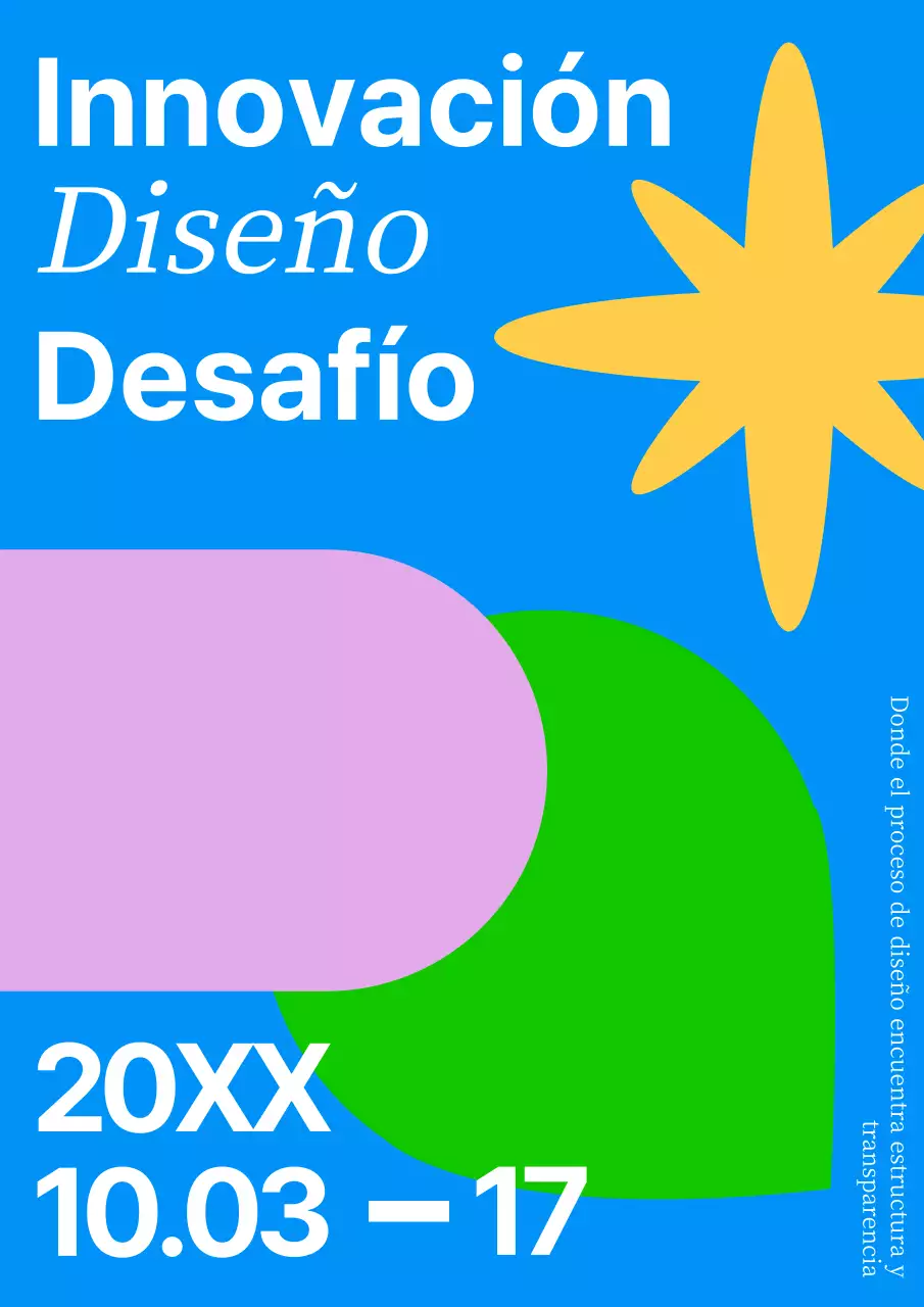 Cartel interior en tonos azules