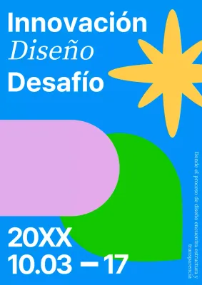 Cartel interior en tonos azules