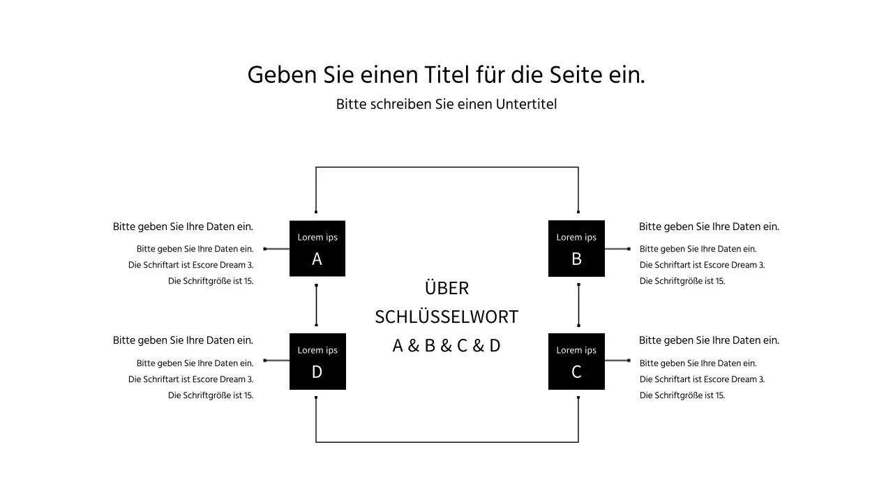Eine einfache schwarz-weiße SWOT-Infografik