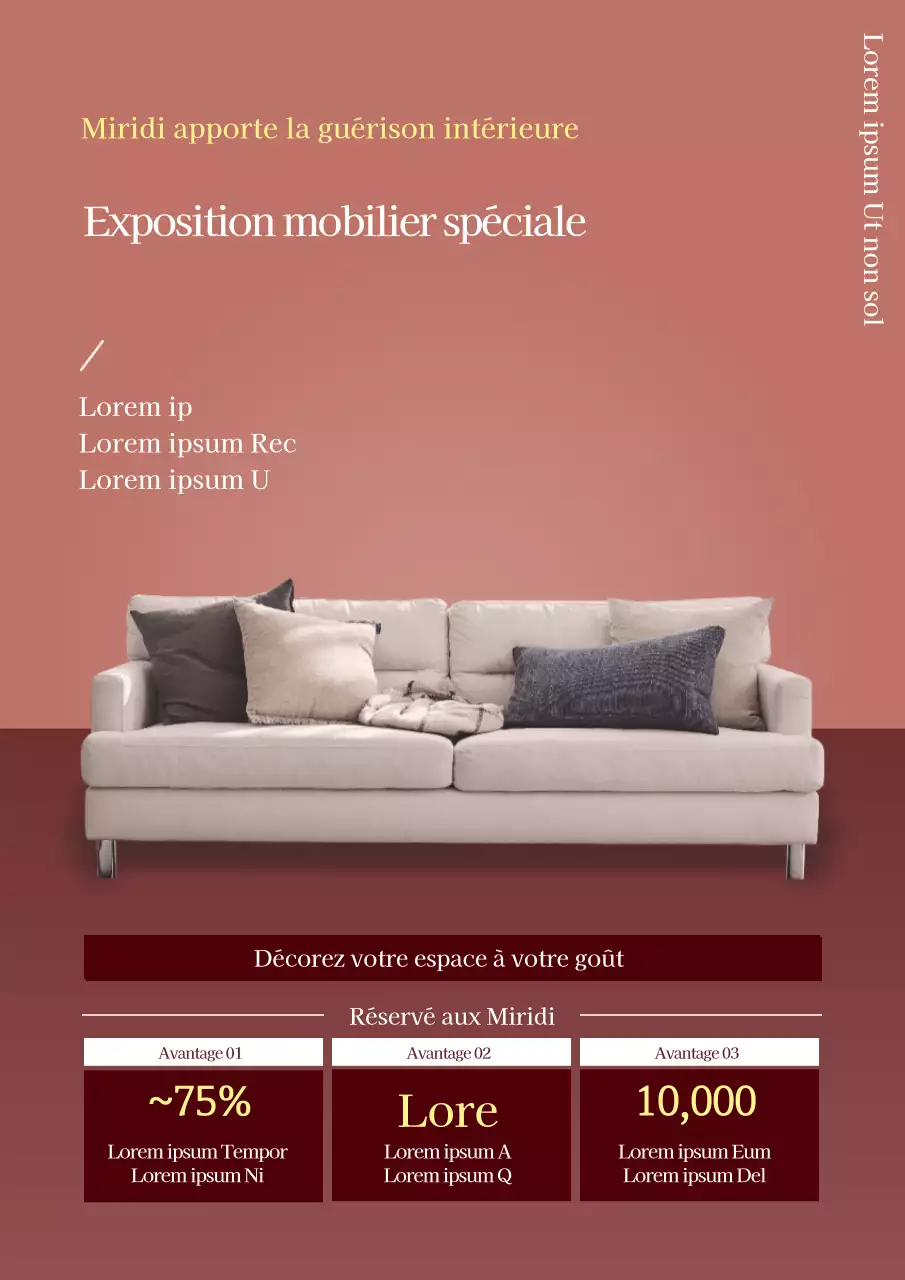 Affiche web pour la promotion d'un événement sur l'ameublement d'intérieur moderne