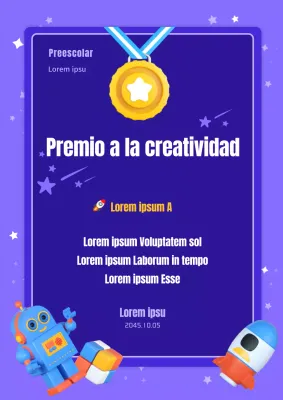 Púrpura Espacio lindo Ilustración Kindergarten Listado