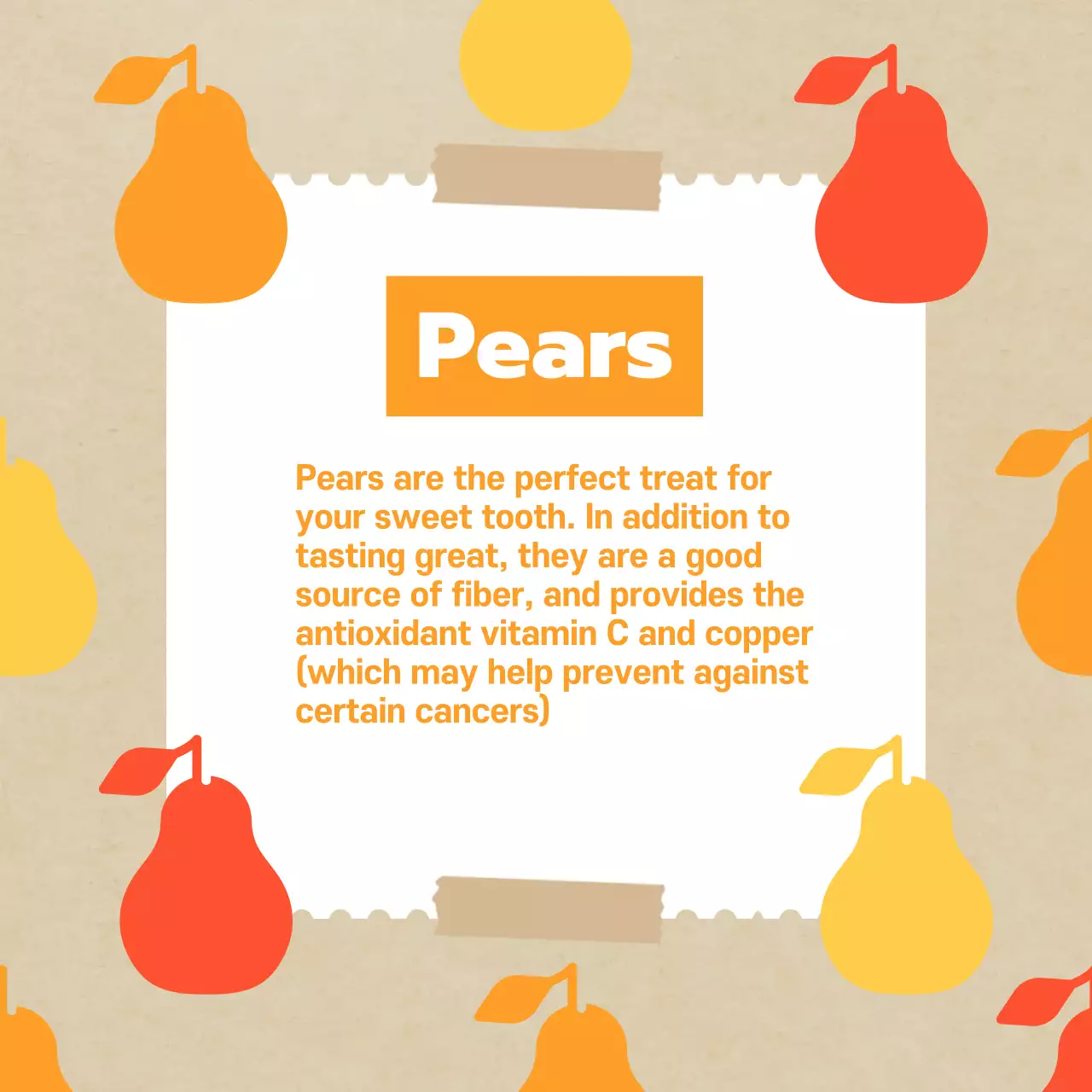 Orange Retro Fall Fruits Guide Social Media Post