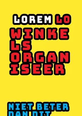 Promoot je laatste verkoop met opvallende tekst in geel en rood