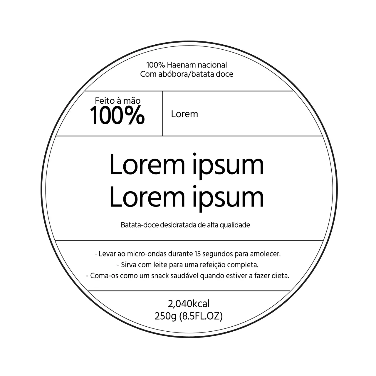 rótulo de confeitaria simples de linha branca