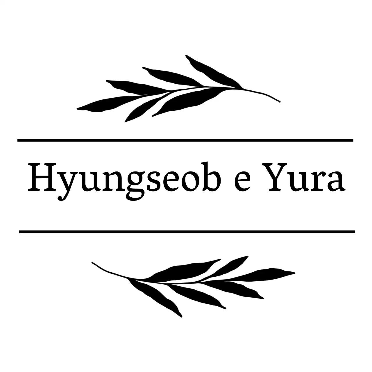 Celebrazione del matrimonio con piante e linee nere