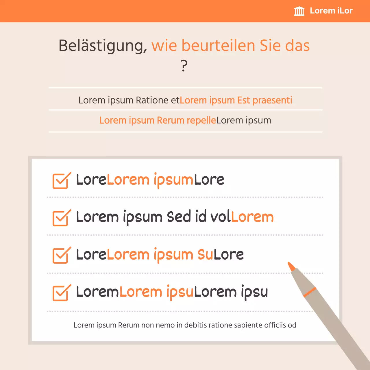 Rechtsberatungskarte in Beige-Orange News