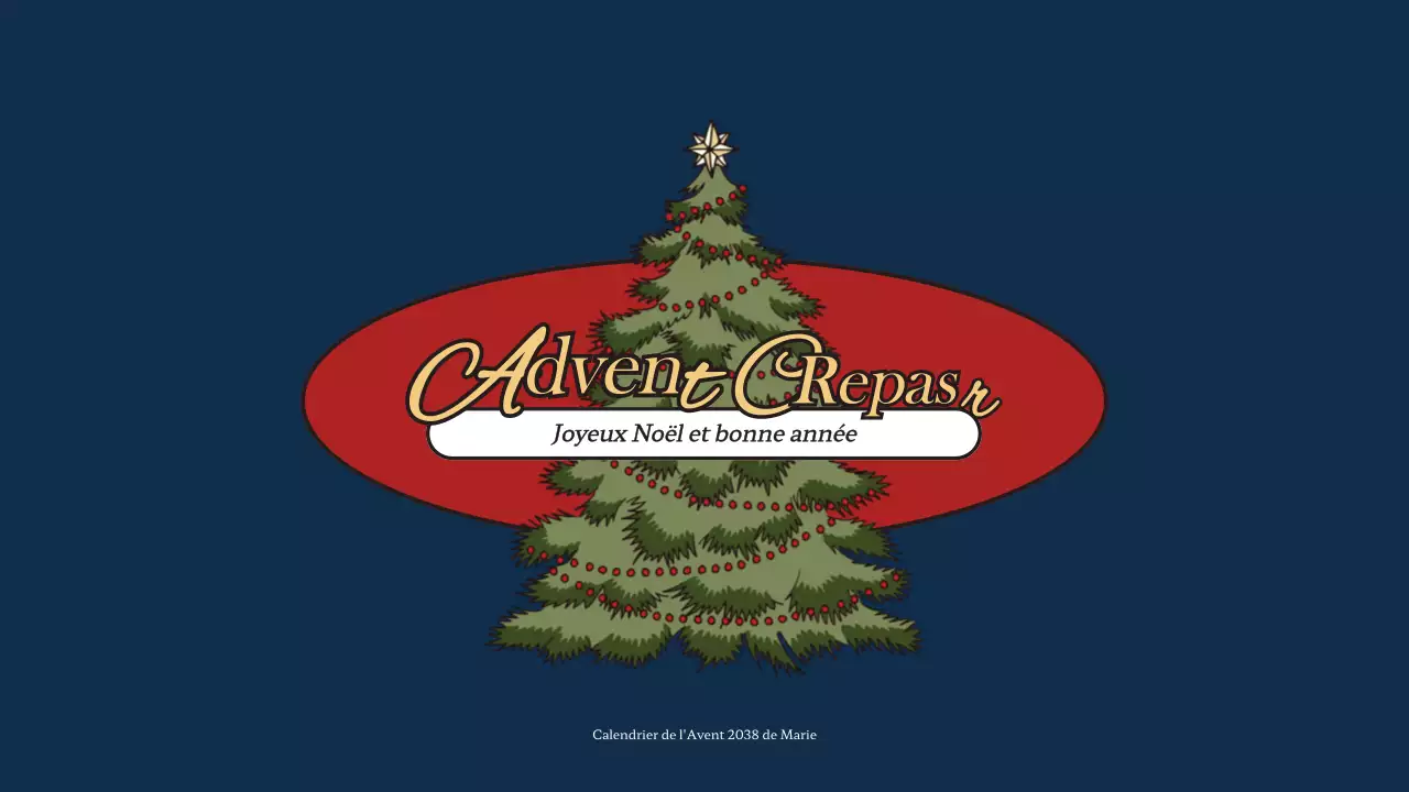 Calendrier anticipé de Noël en bleu et rouge