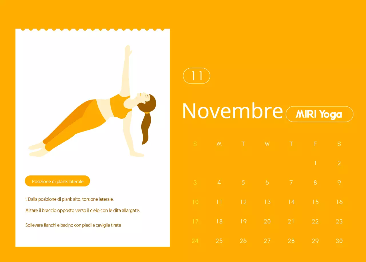Calendari arancioni da regalare per promuovere il vostro studio di yoga