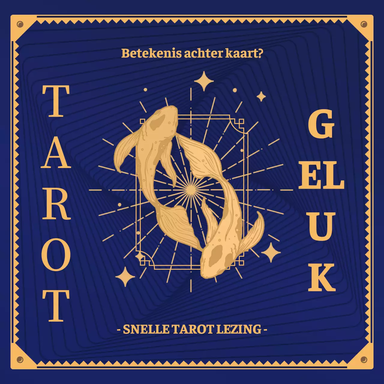 Nieuwjaarshoroscoop tarotkaart concept in marineblauw en beige