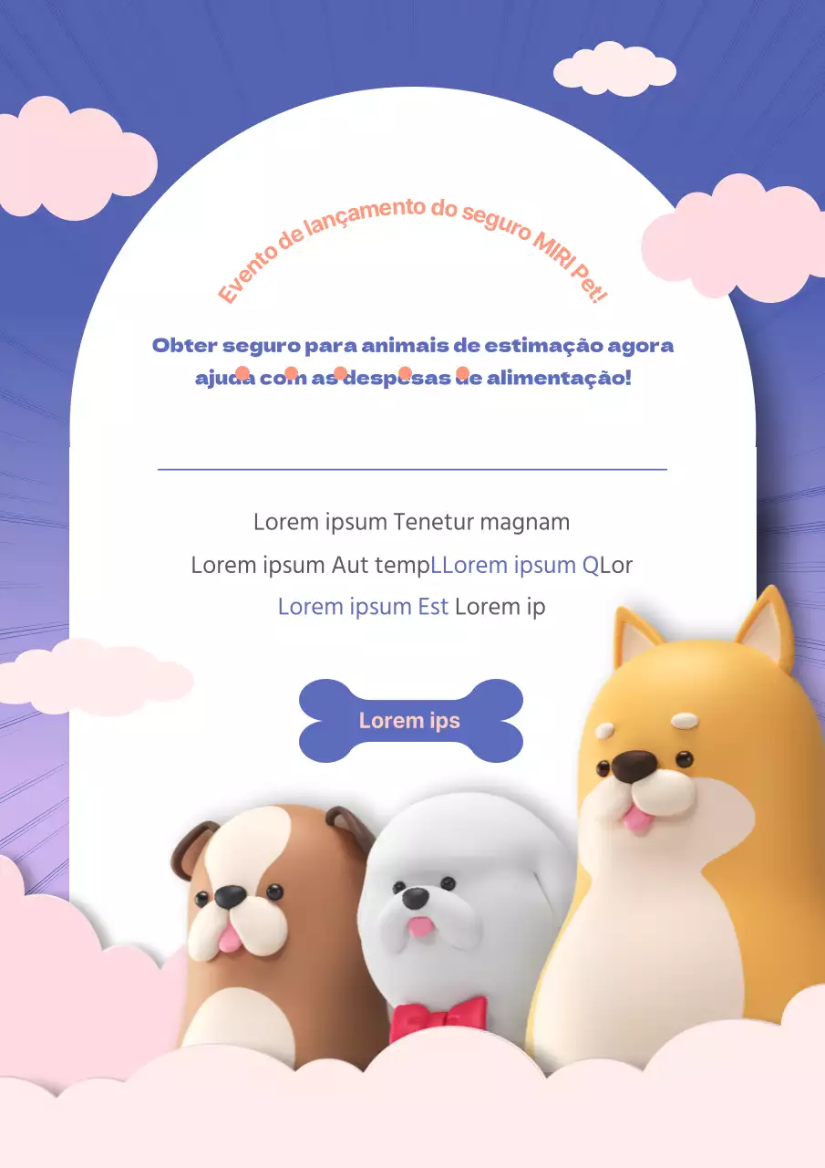 Evento de seguro para animais de estimação Rosa Púrpura