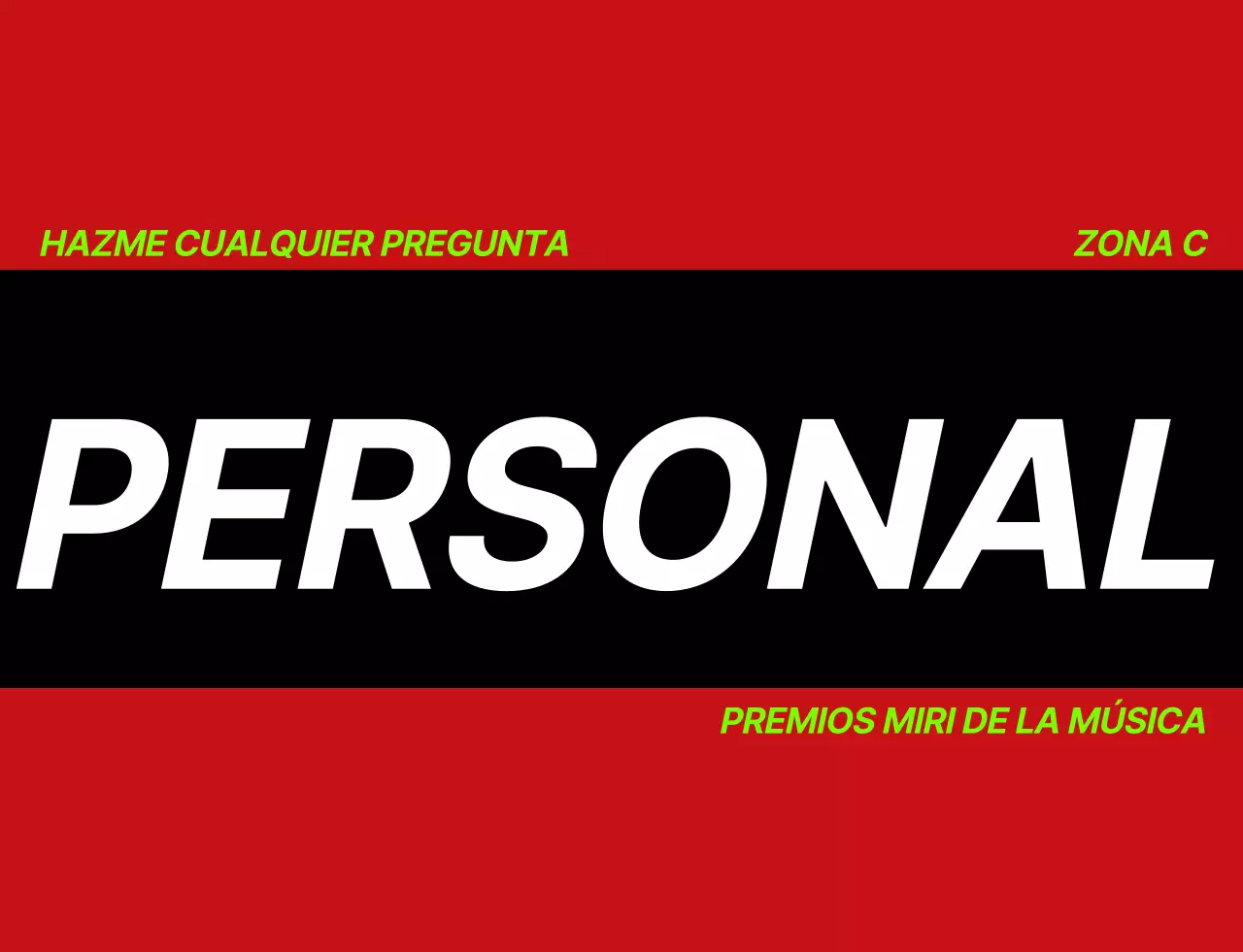 Premios de la Música Concierto Personal Chaleco con Negro Blanco Fluorescente Símbolo Verde Logotipo