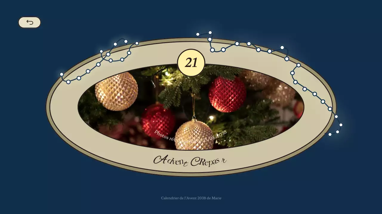 Calendrier anticipé de Noël en bleu et rouge