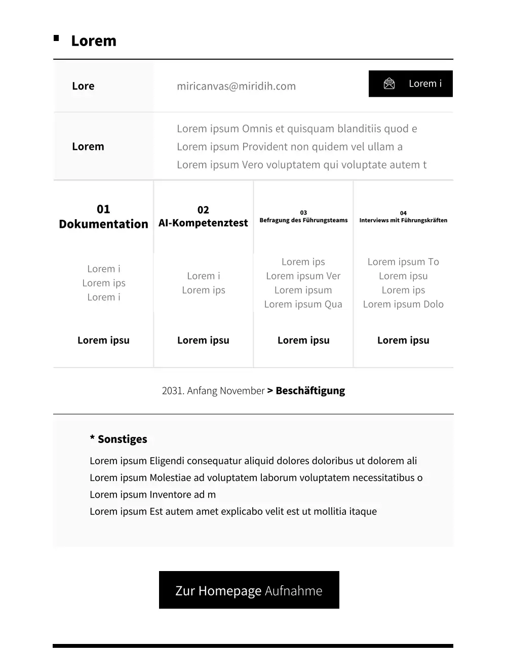 Einfacher schwarz-weißer Entwurf für eine Stellenausschreibung im Studiencafé