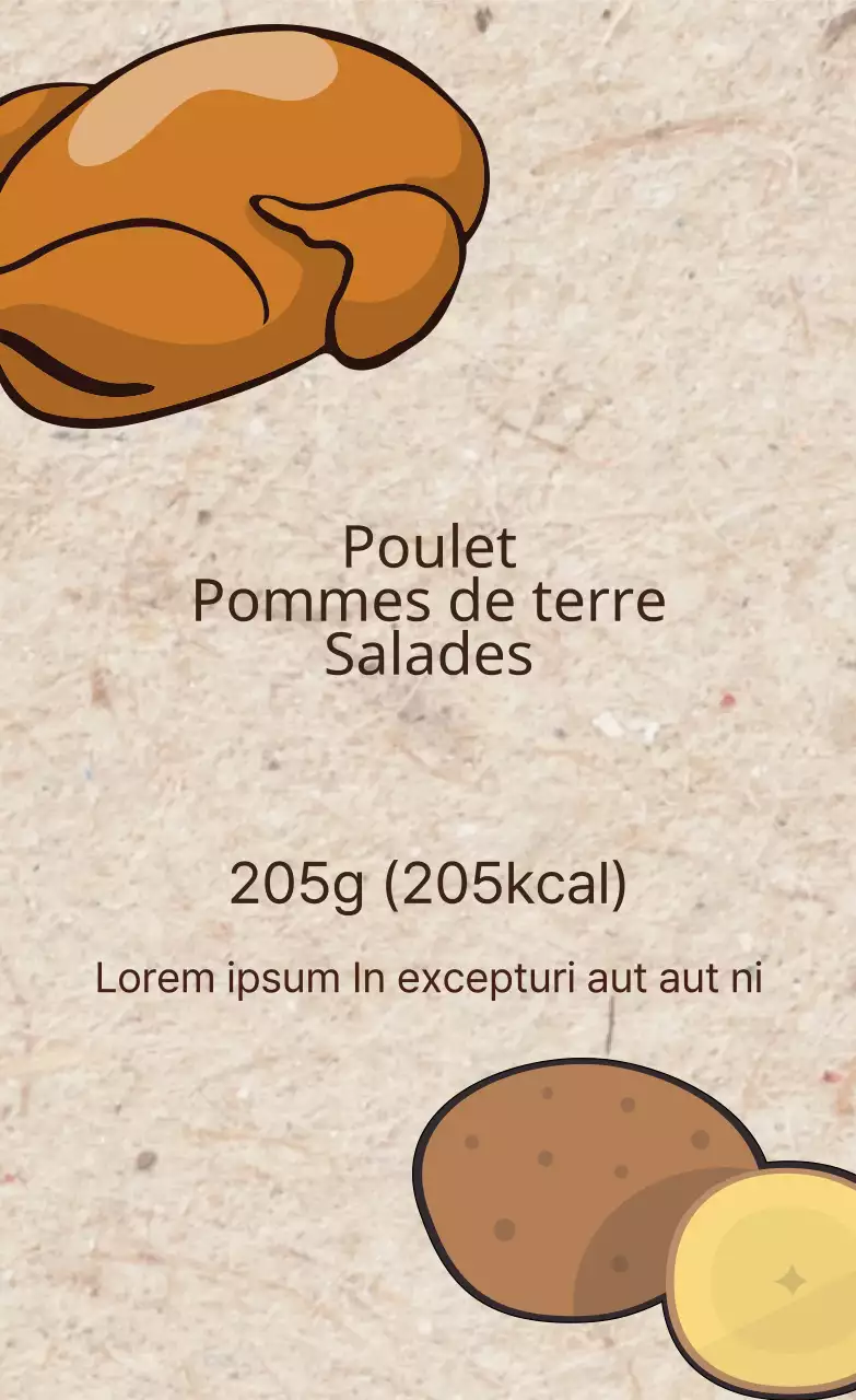 Étiquette illustrée brune pour l'emballage des salades