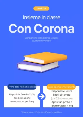 Avviso di modifica dell'orario scolastico in blu