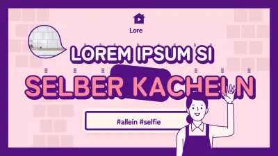 Hübsche Küchenfliesen in Lila- und Rosatönen für eine selbstgebaute Küche