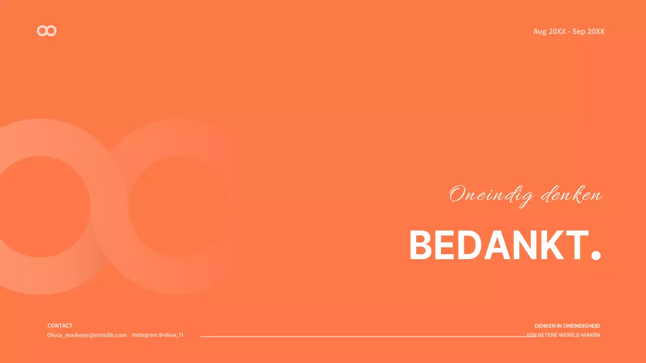 Een strakke conceptportfolio in wit en oranje