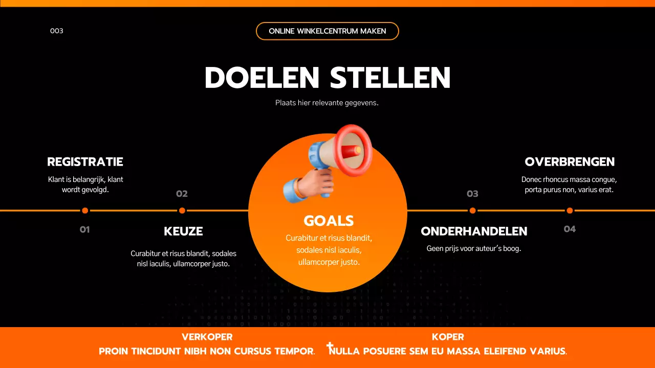 Presenteer een eenvoudige op techniek geïnspireerde projectopdracht in zwart en oranje