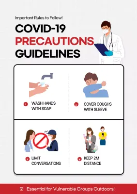 Red Simple Covid-19 Guideline Poster