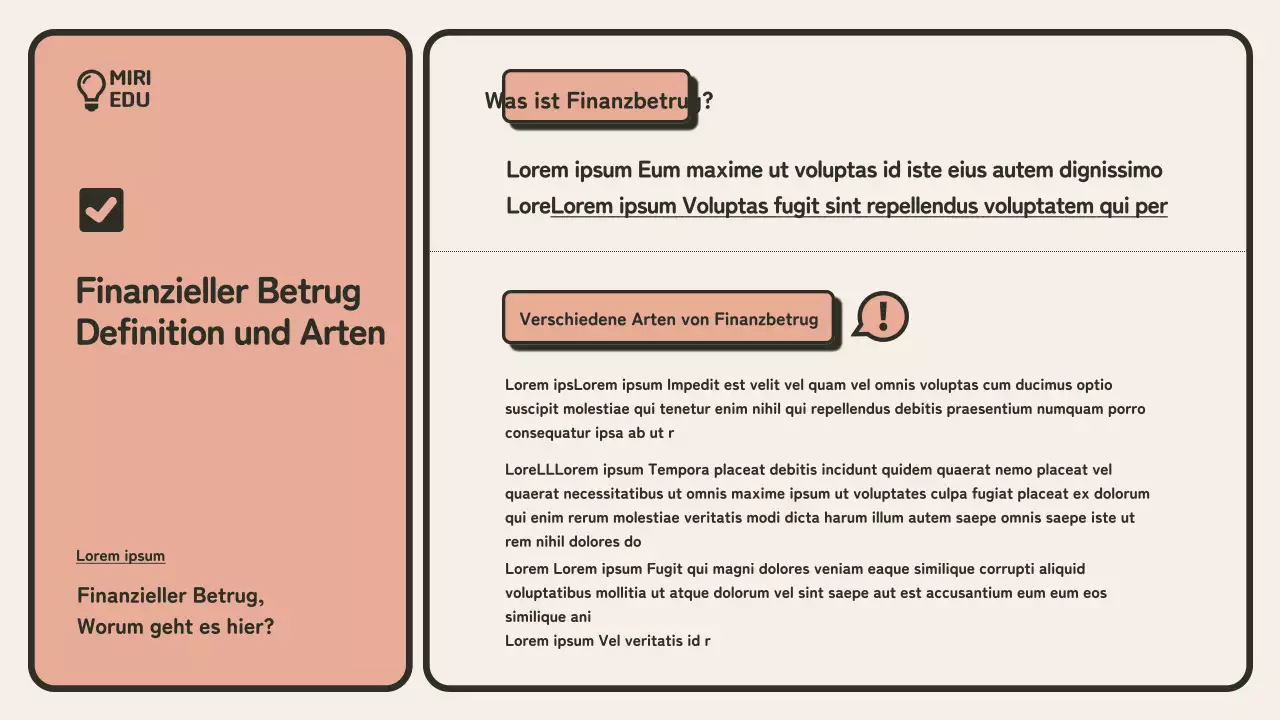  Minimalistischer beige-oranger Schulungsleitfaden zur Betrugsbekämpfung