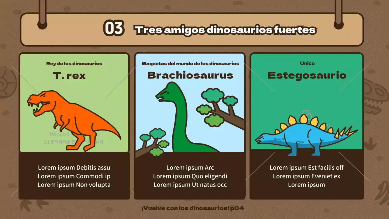 Marrón Exploración Equipo Concepto Lindo Dinosaurio Ilustración Ciencia Tiempo