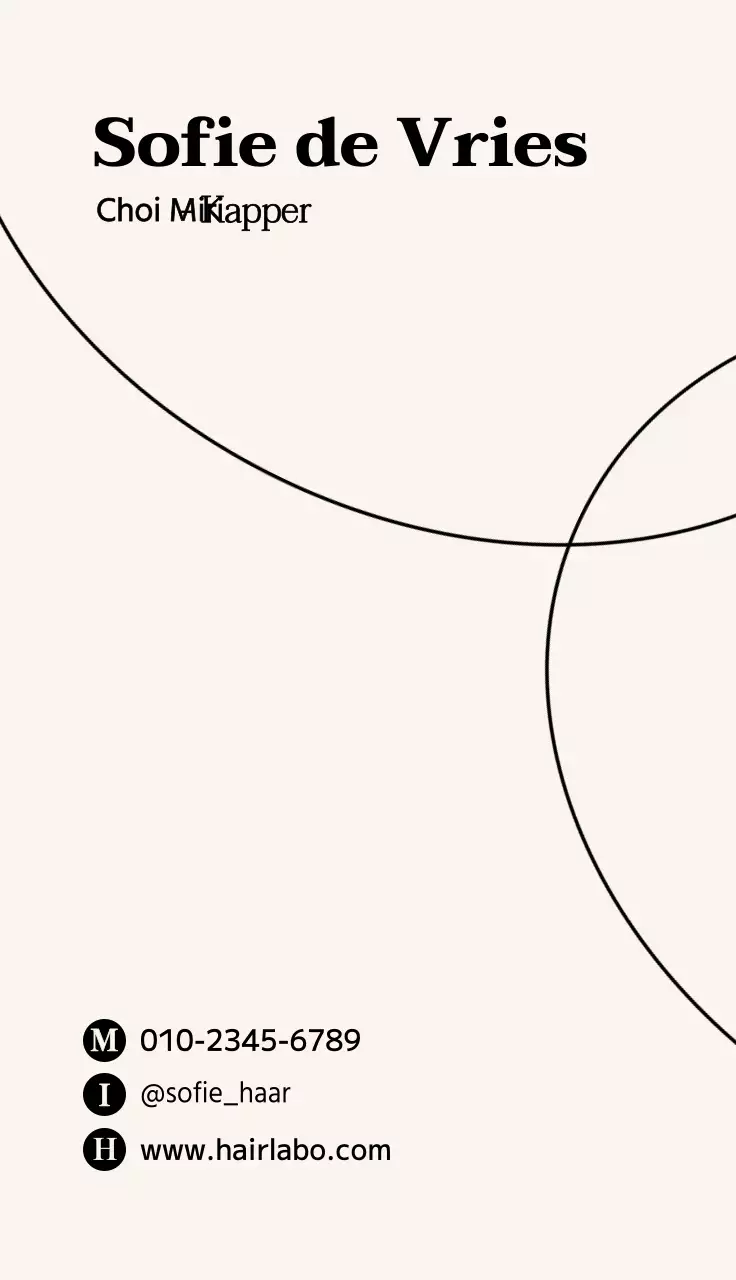 Kapsalonontwerp met gebogen lijnen in zwart en lichtbeige