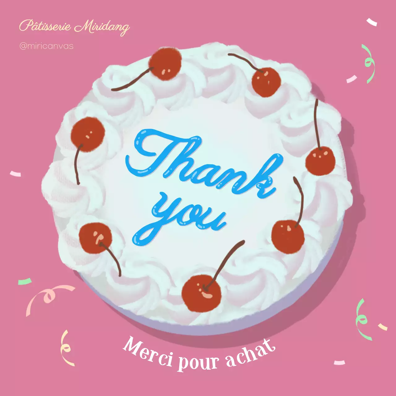 Gâteau illustré de lettres roses